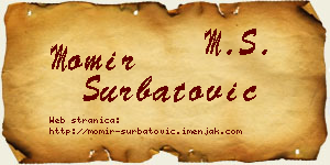 Momir Šurbatović vizit kartica